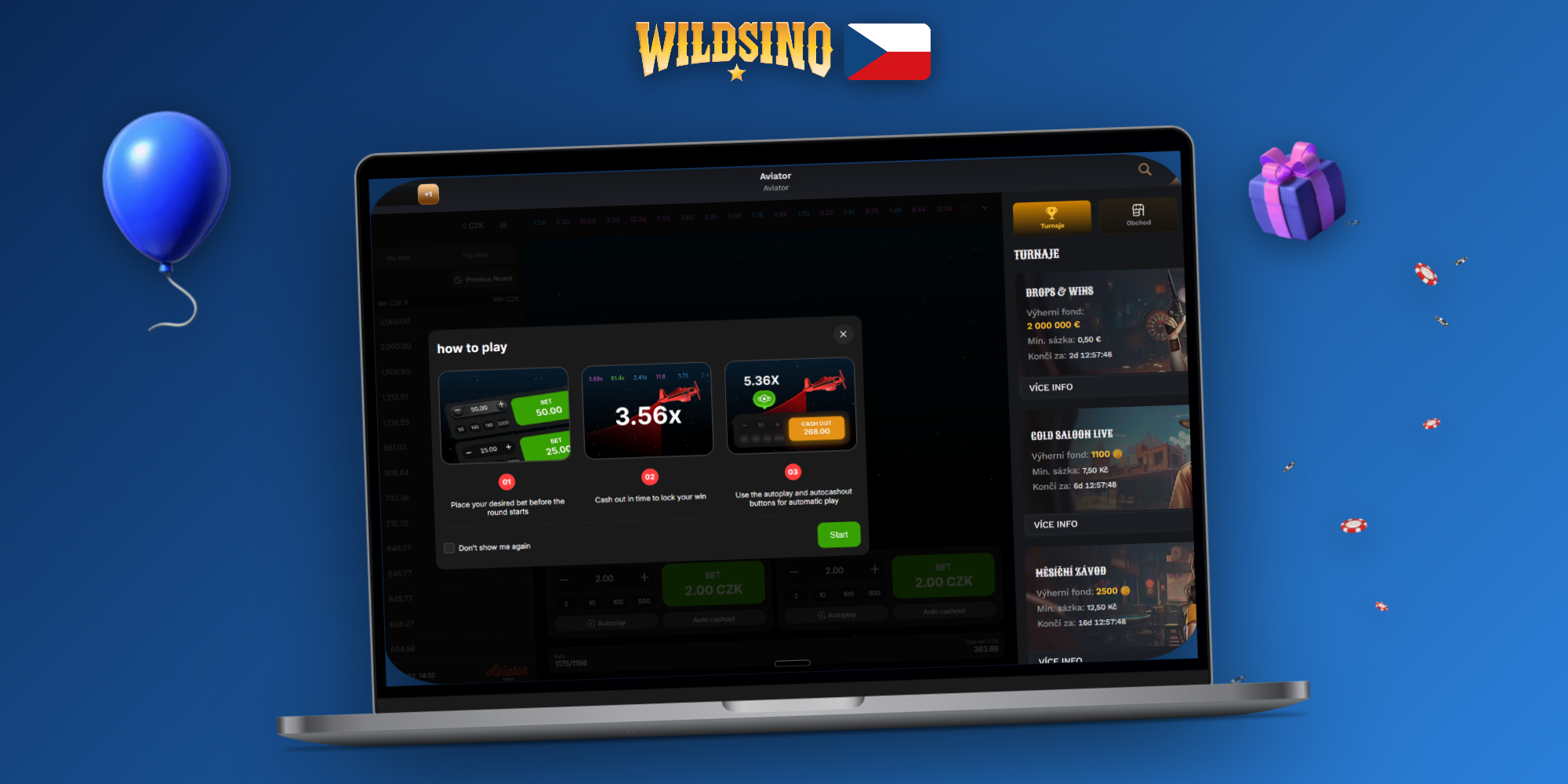 Aviator demo režim ve Wildsino – náhled desktopové a mobilní verze