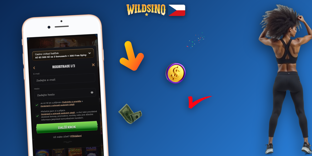 Přehled všech kroků registrace na Wildsino od formuláře po ověření totožnosti