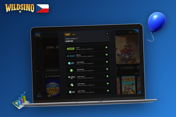 Přehledná pokladna Wildsino na mobilu a desktopu pro snadný vklad