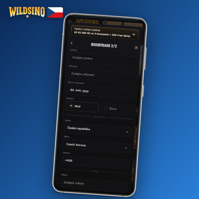 Vytvoření účtu Wildsino přes Google nebo Telegram jedním kliknutím bez formuláře