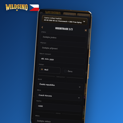 Jak se registrovat na Wildsino přes e-mail s potvrzovacím odkazem